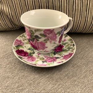 Kent Pottery Rose Teacup and Saucer